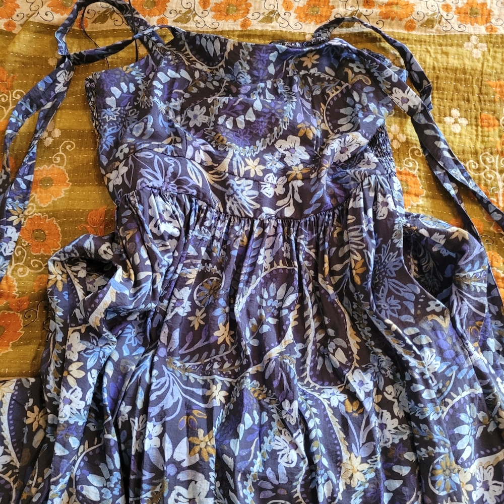 Floral Maxi Skirt in Navy Blue, Rachel Zoe, L, See Pics For Details - Picture 4 of 16